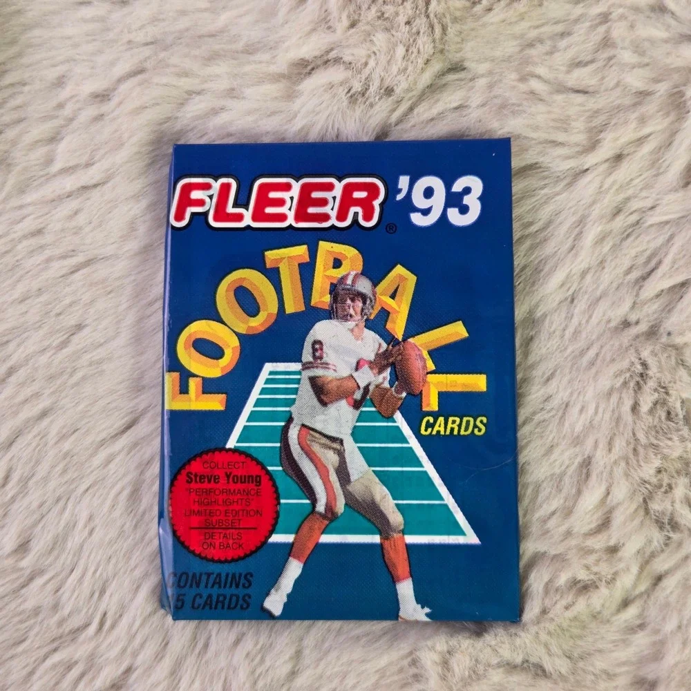Lot of 5 1993 Fleer Football Cards Wax Packs Sealed Steve Young Highlights 90s